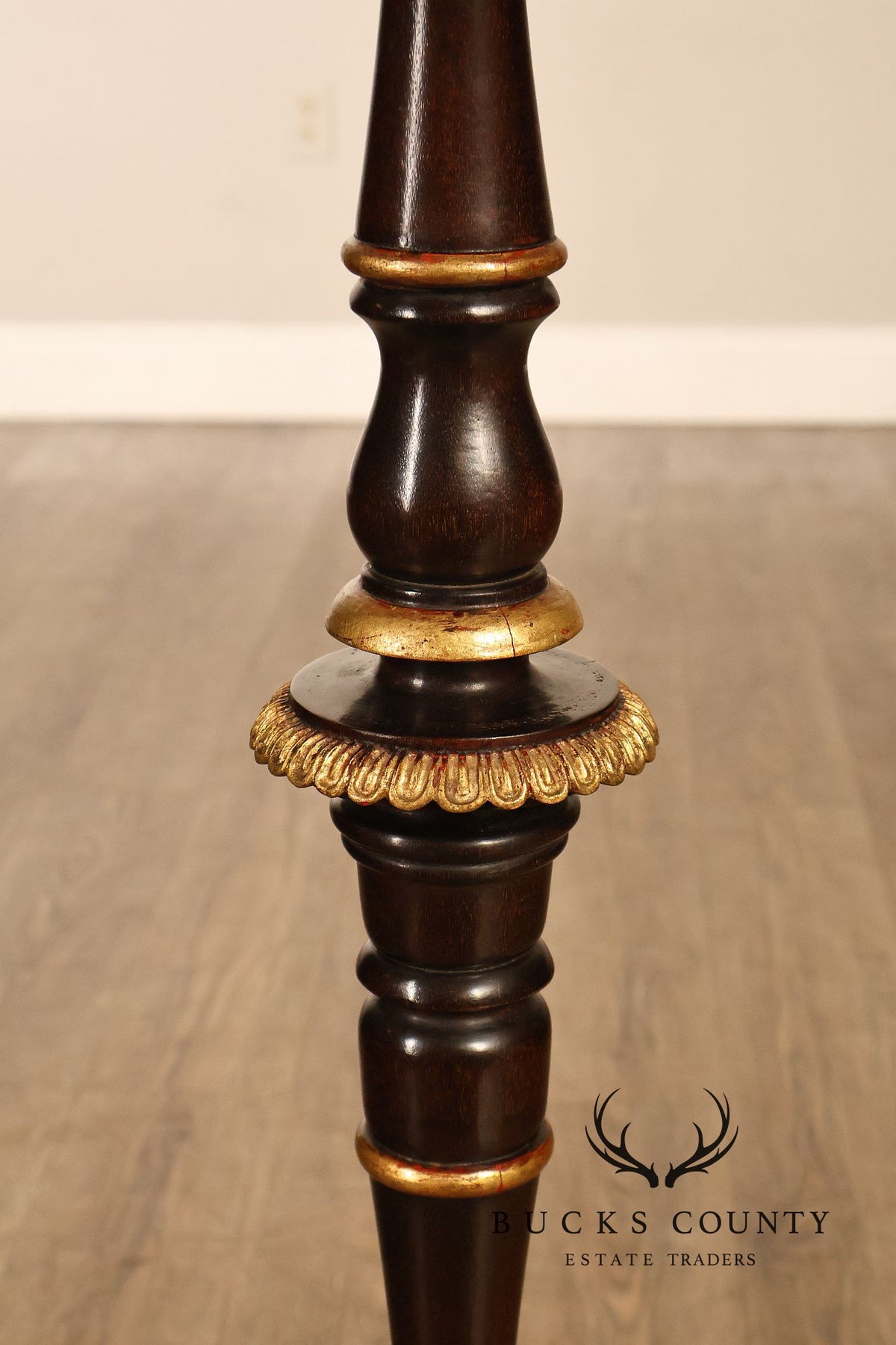 Italian Regency Style Mahogany And Gilt Pedestal Plant Stand