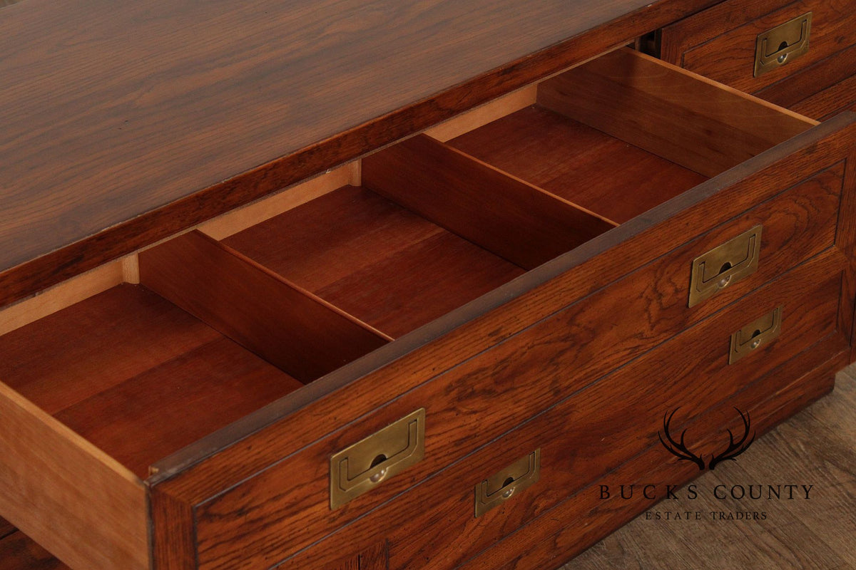 Henredon 'Scene One' Campaign Style Walnut Chest of Drawers