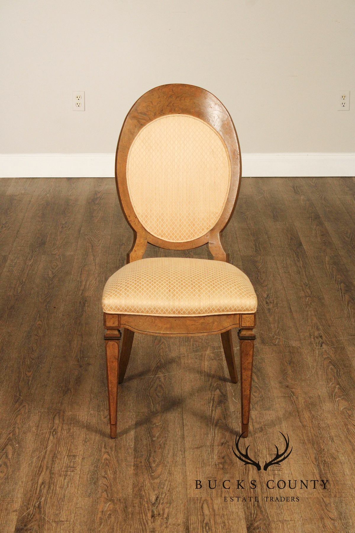 Biedermeier Style Set of Four Burlwood Dining Chairs