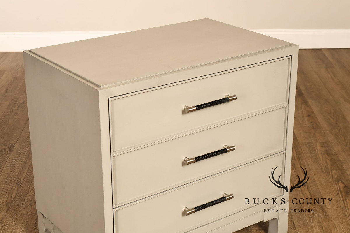 Vanguard Furniture Contemporary Pair Of Grey Three Drawer Chests Night Stands