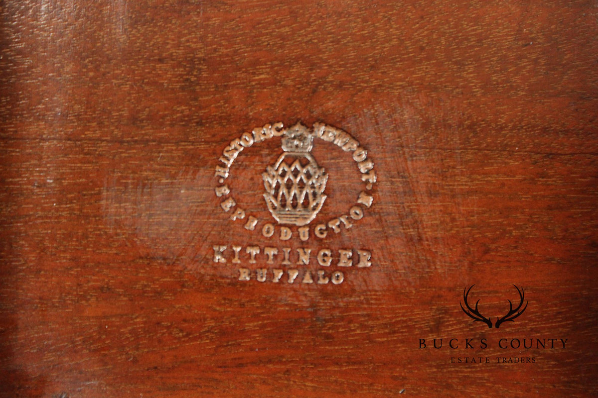 Pair of Kittinger Historic Newport Mahogany Tilt-Top Pedestal Tables