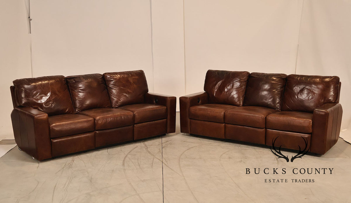 Soft Line 'Energia' Leather Power Reclining Sofa