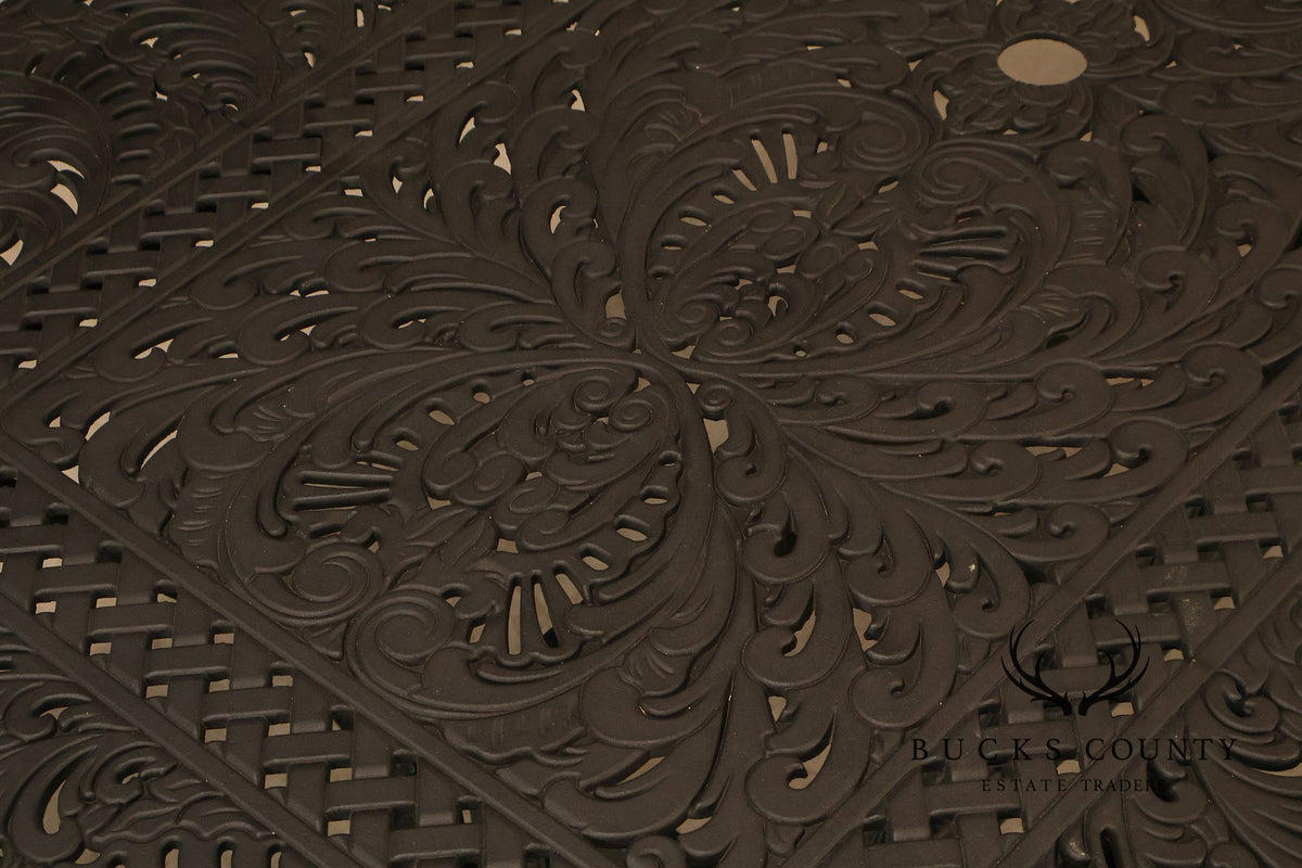 Cast Aluminum Outdoor Dining Set With Pierced Decoration