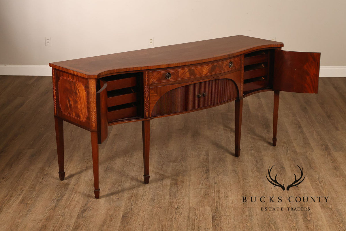 Federal Style  Custom Mahogany Sideboard With Inlay And Tambour Door