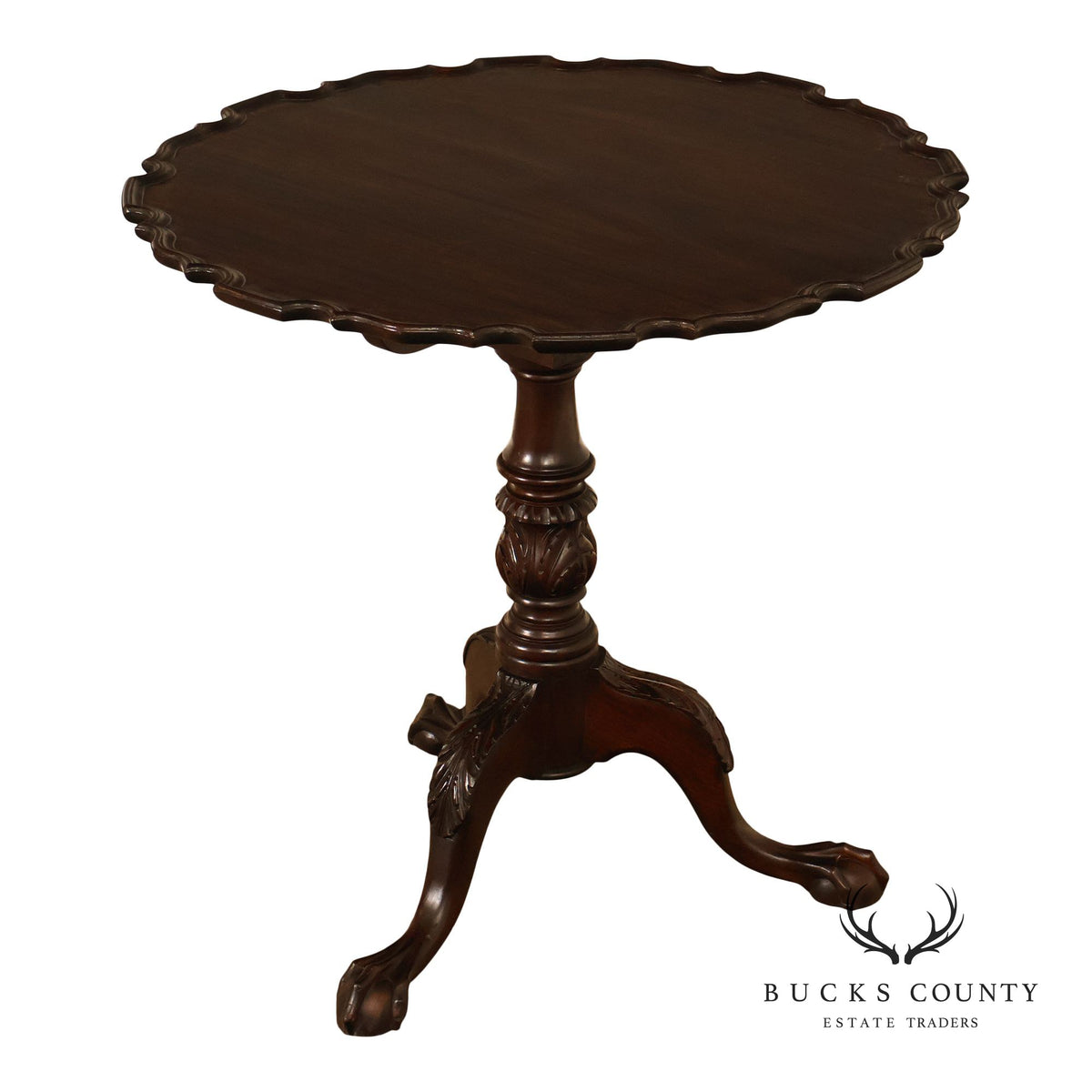 Chippendale Style Mahogany Pie Crust Tilt Top Tea Table