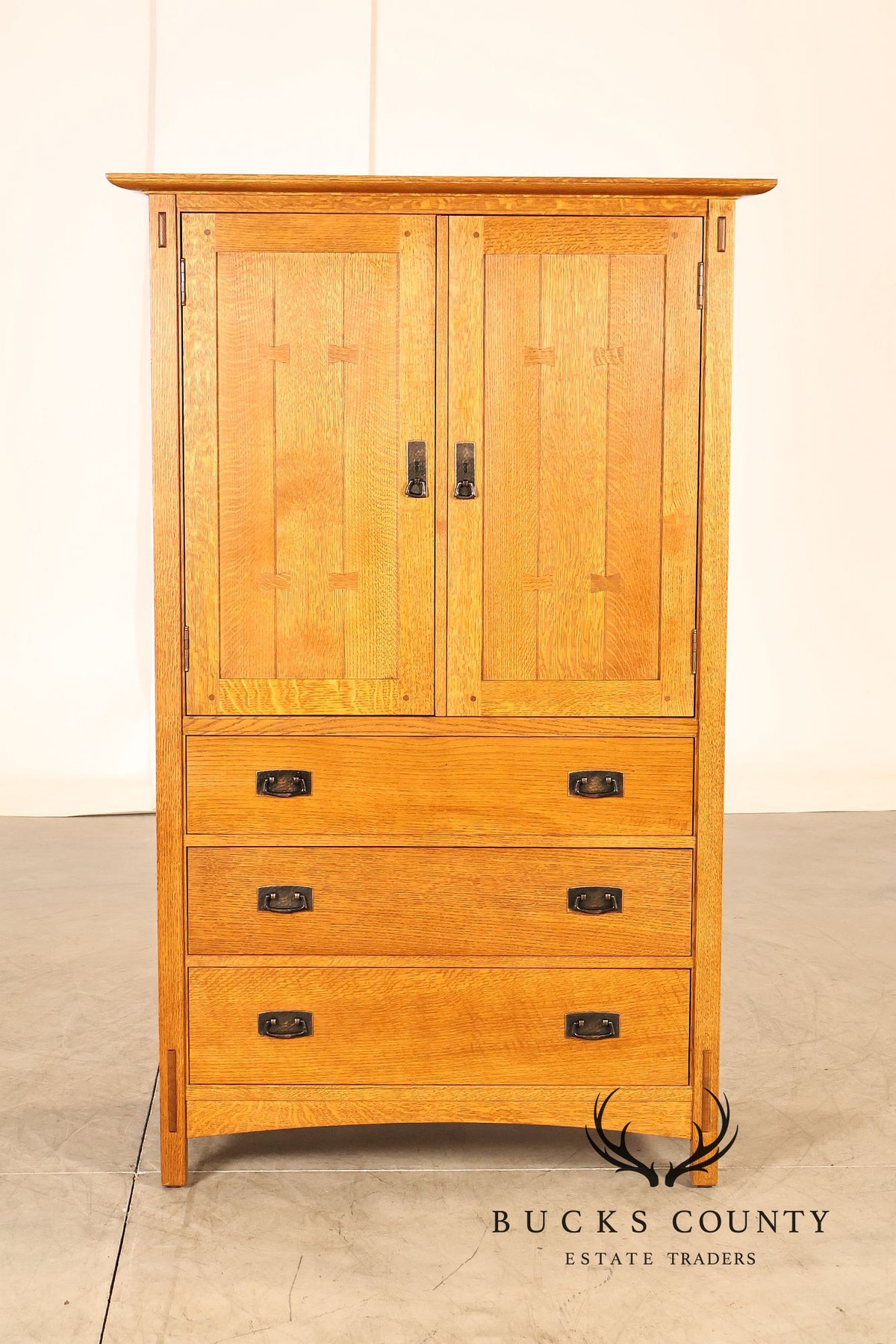 Stickley Mission Collection Oak Entertainment Armoire