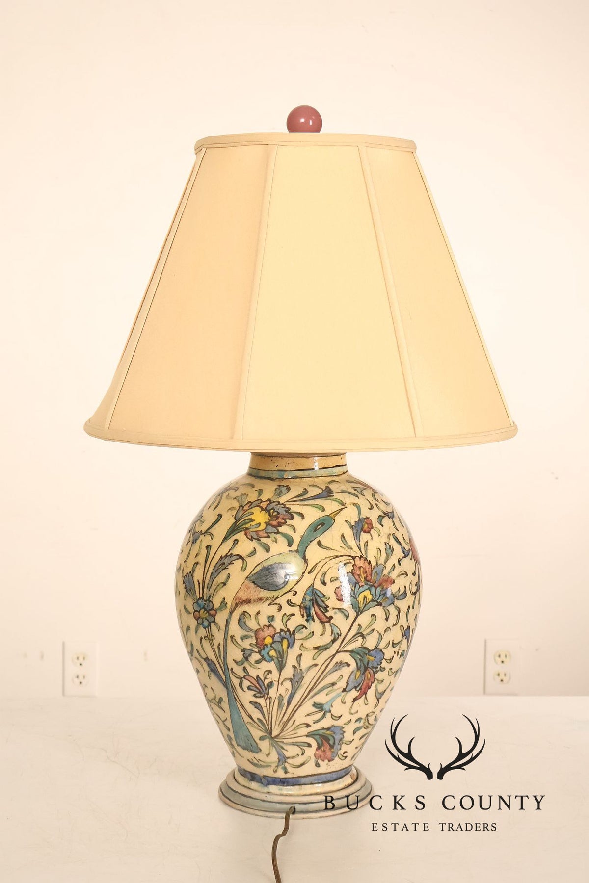 Qajar-period Persian vase was converted into a table lamp