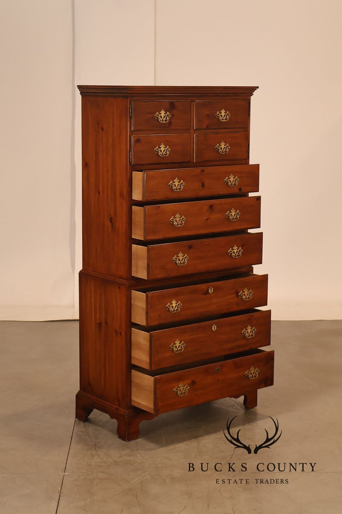 Drexel Heritage Traditional Cherry Highboy Chest Of Drawers