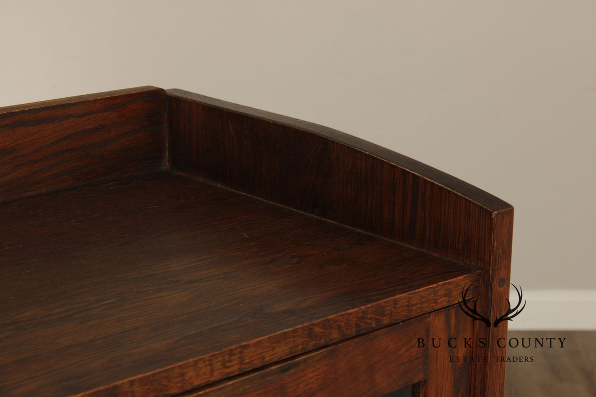 Antique Mission Oak Two Door Bookcase