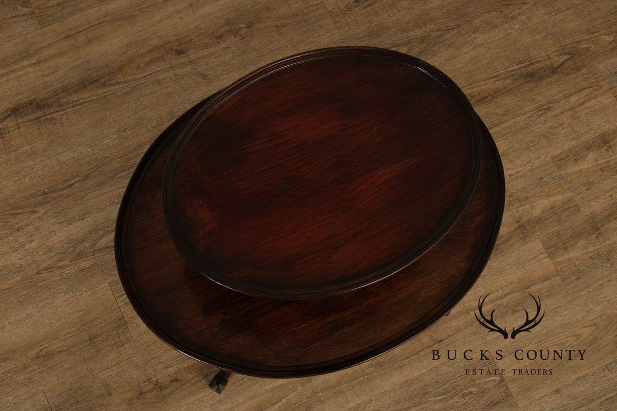 1940's Regency Style Two-Tier Mahogany Dumbwaiter