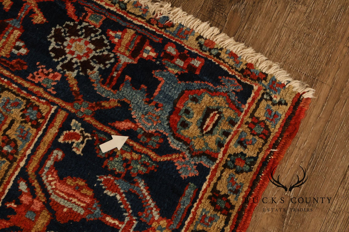 Vintage Heriz Hand Tied Persian Rug 90'" X 123"