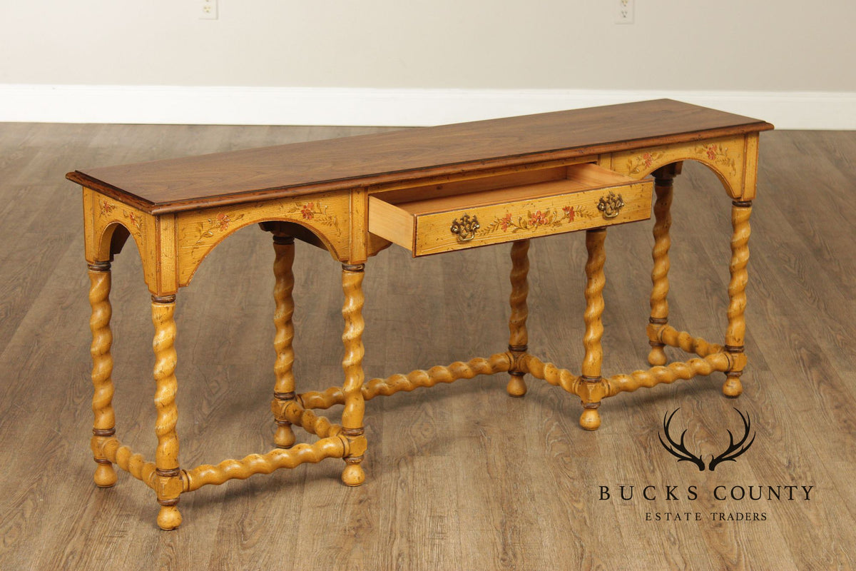 Heritage Country French Style Narrow Painted Console Table