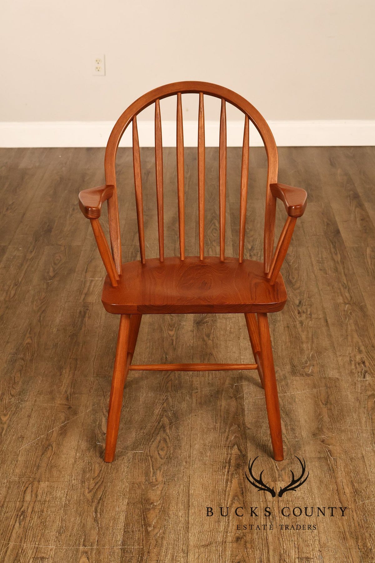 KD Sun Furniture Vintage Danish Modern Style Set of Six Teak Windsor Dining Chairs