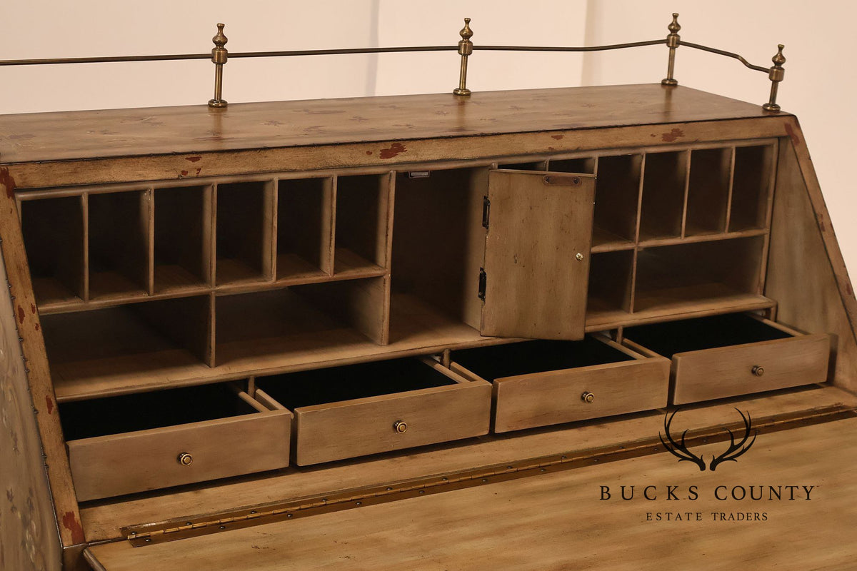 Drexel Heritage Lillian August French Rococo Style Painted Secretary Desk
