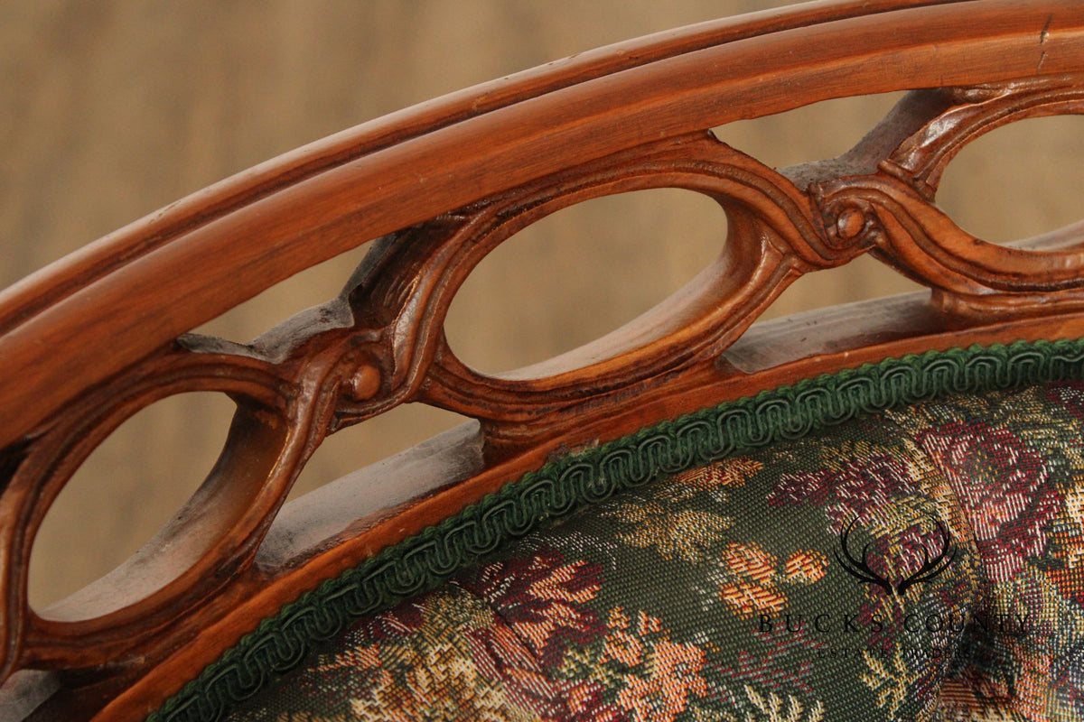 Regency Style Pair of Carved Parlor Armchairs