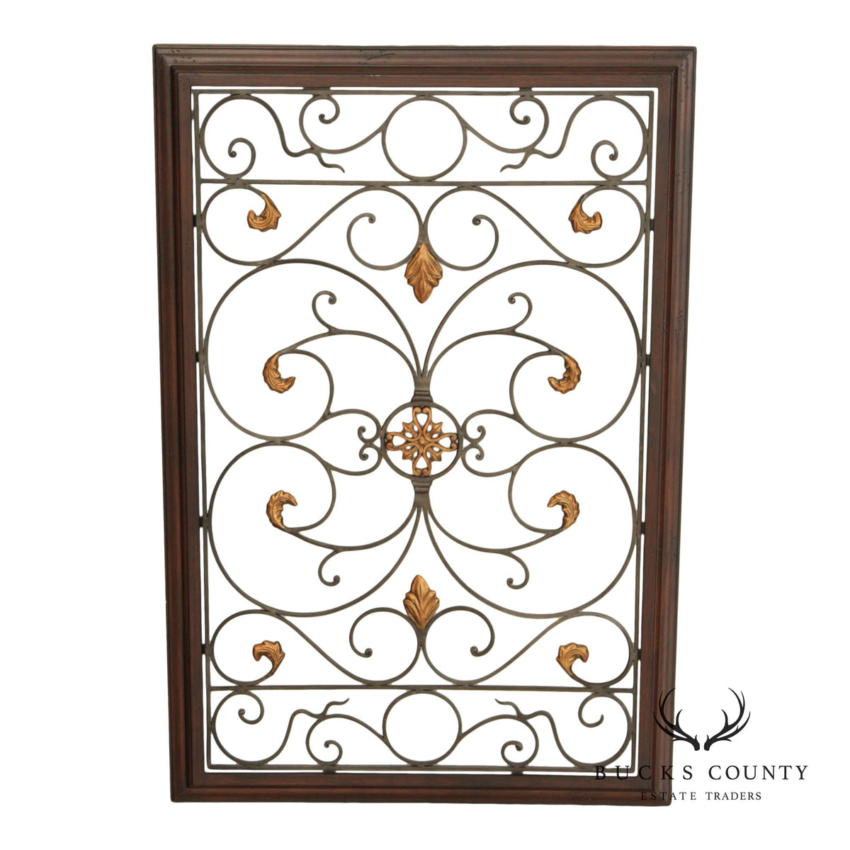 Spanish Baroque Style Partial Gilt Wrought Iron Wall Decor
