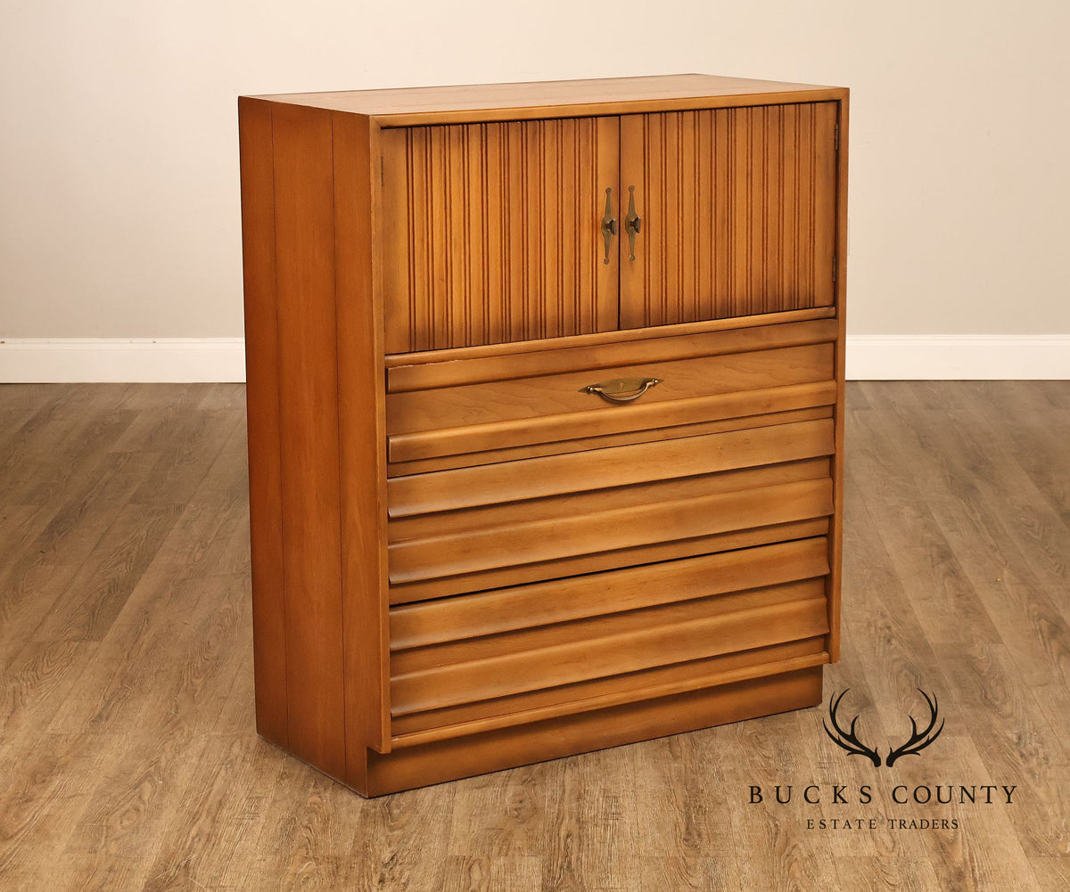 American of Martinsville Mid Century Modern Walnut Tall Chest
