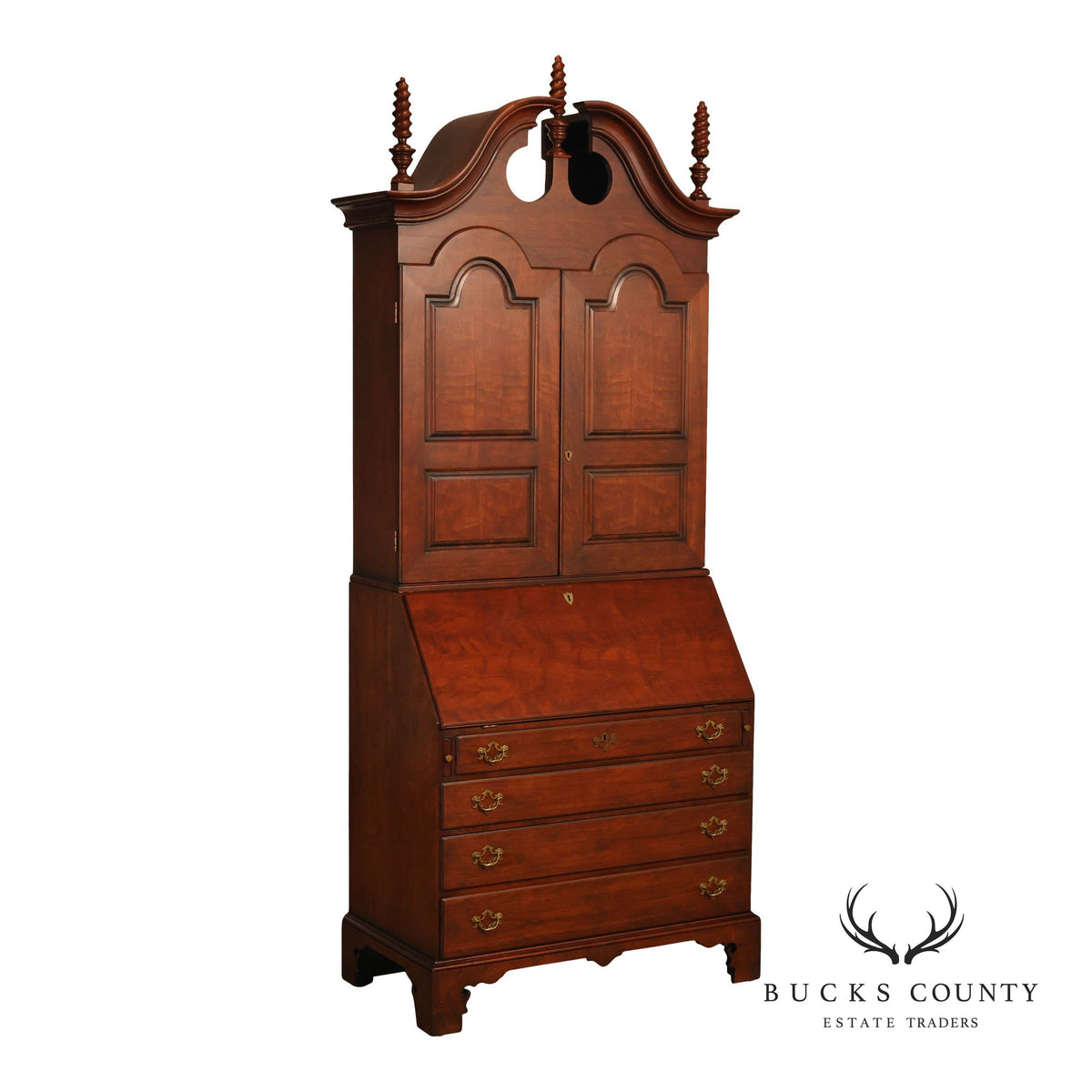 Wright Table Company New England Cherry Secretary Desk Bookcase