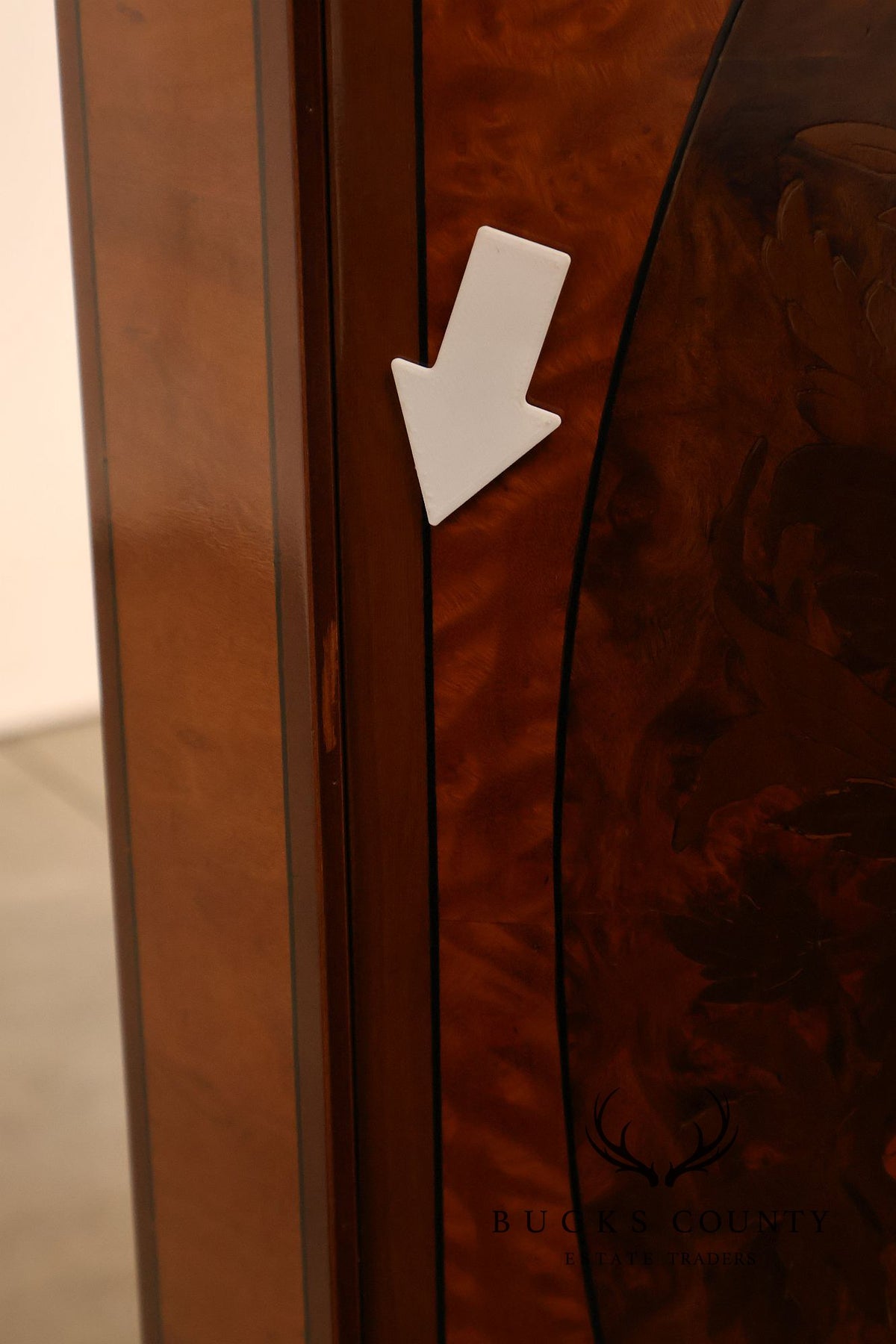 Italian Marquetry Inlaid Burl Wood Credenza Sideboard Server