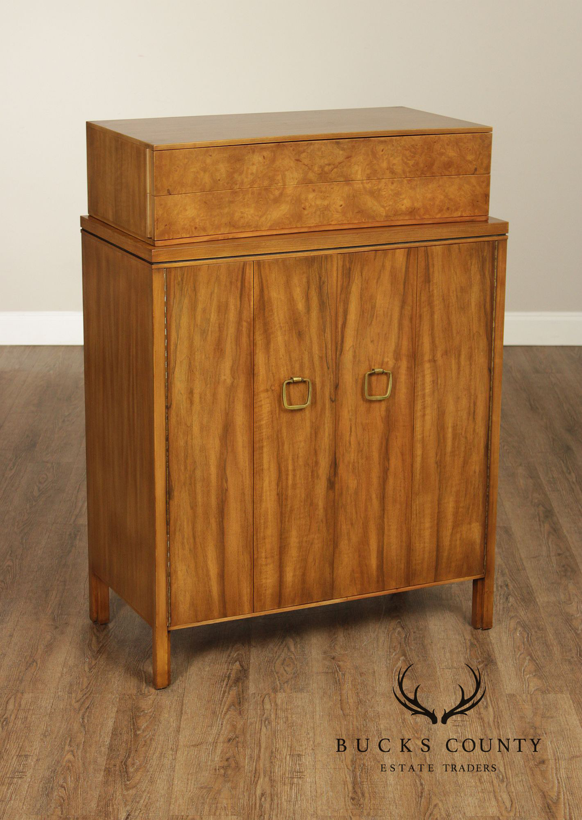 Widdicomb Mid-Century Modern Walnut & Burl Gentleman’s Chest