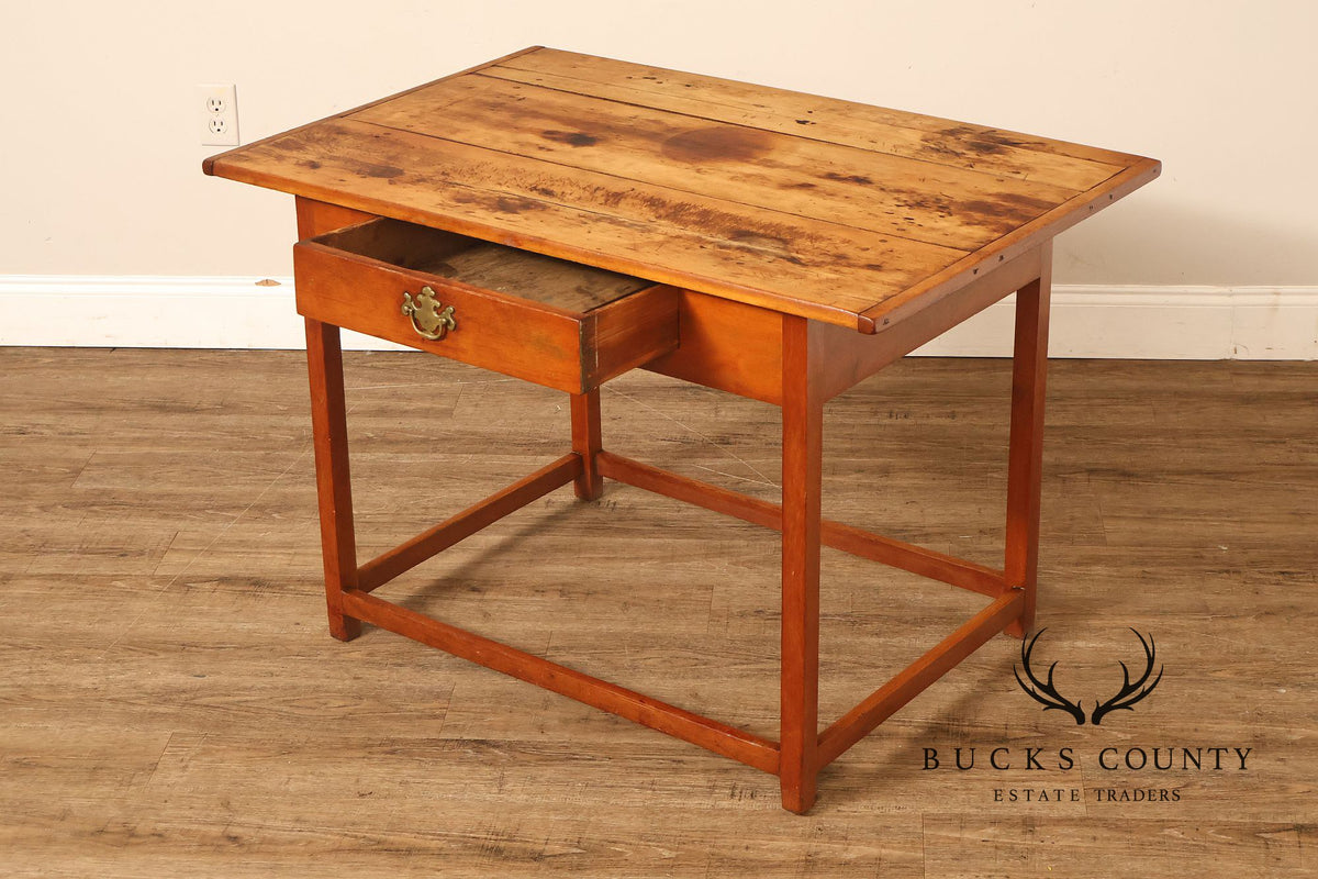 Antique Early American Plank Top Tavern Table