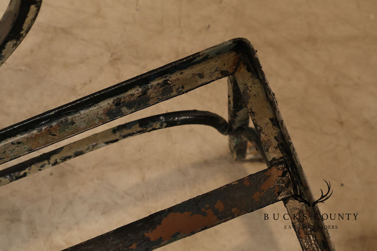 Vintage Wrought Iron Ivy Pattern Garden Bench