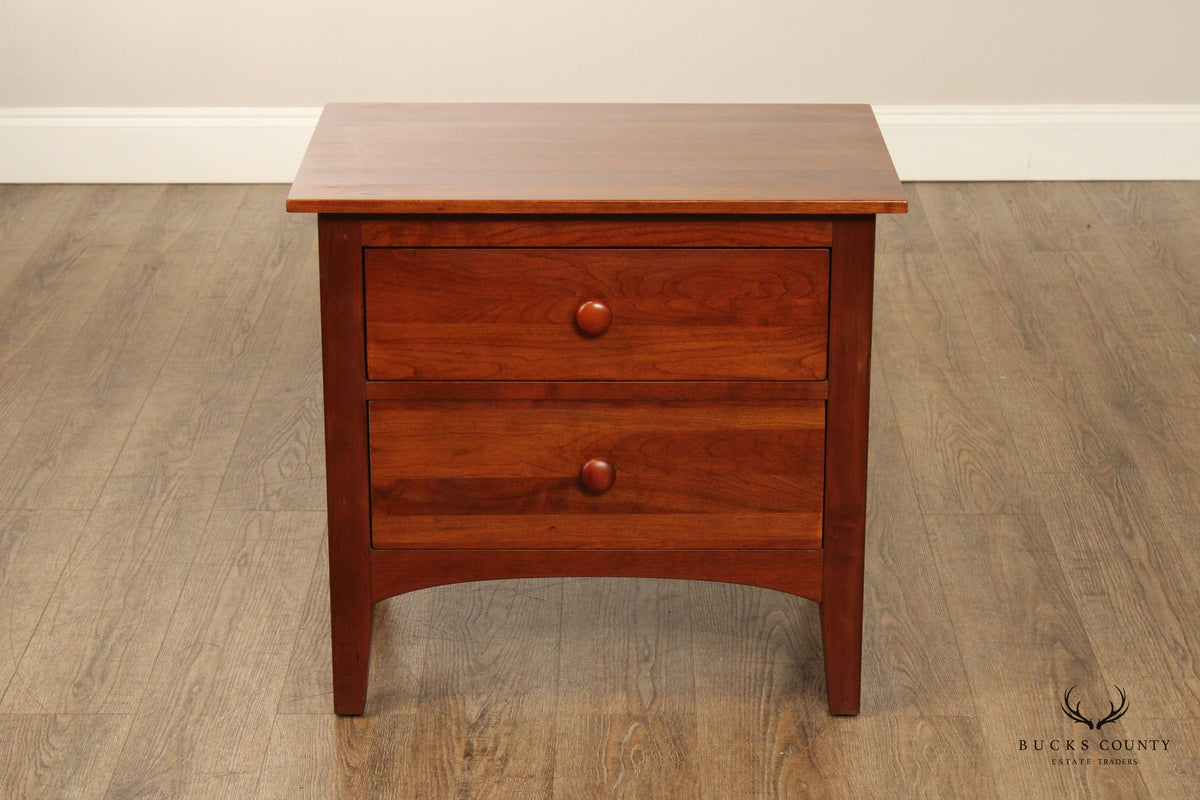 Ethan Allen American Impressions Pair Of Cherry Two-Drawer Nightstands
