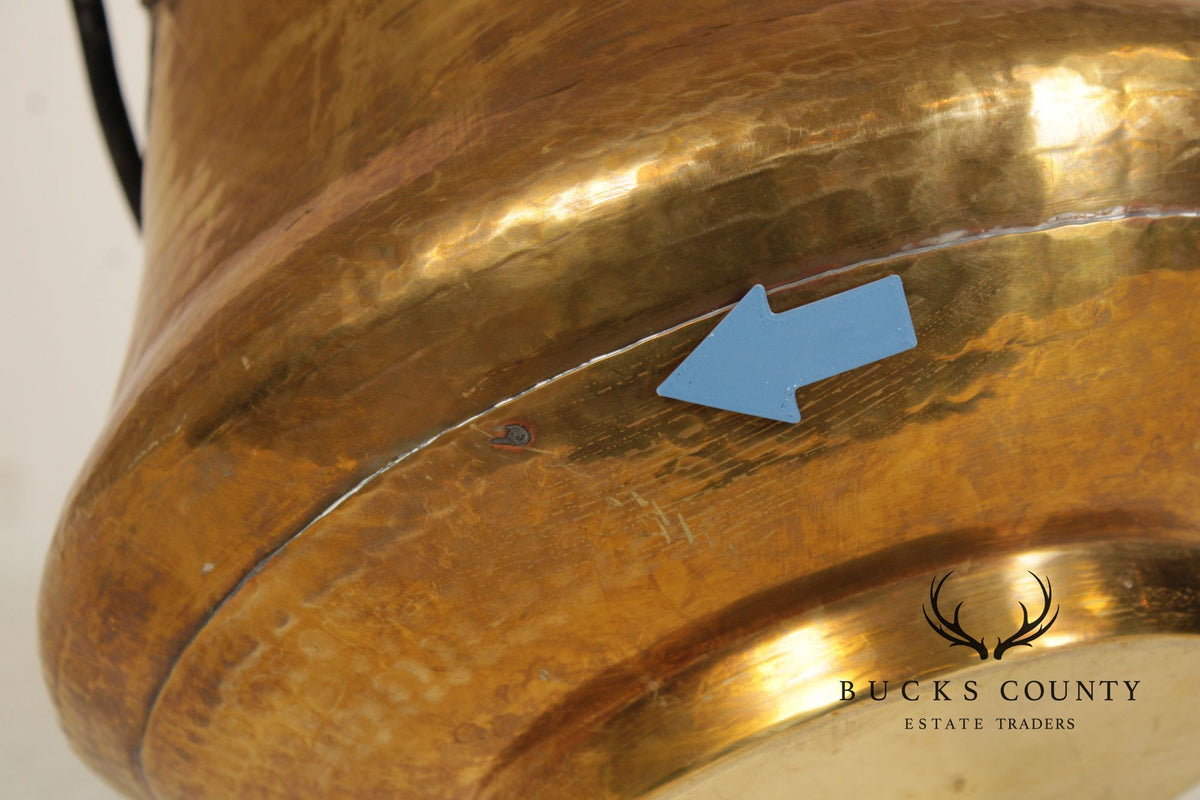 Vintage Hammered Brass Bucket