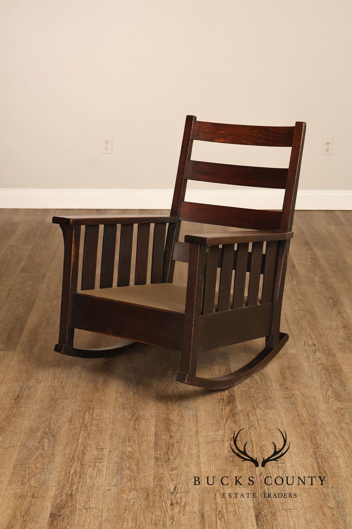 Gustav Stickley Antique Mission Oak Slatted Rocker Model No. 323