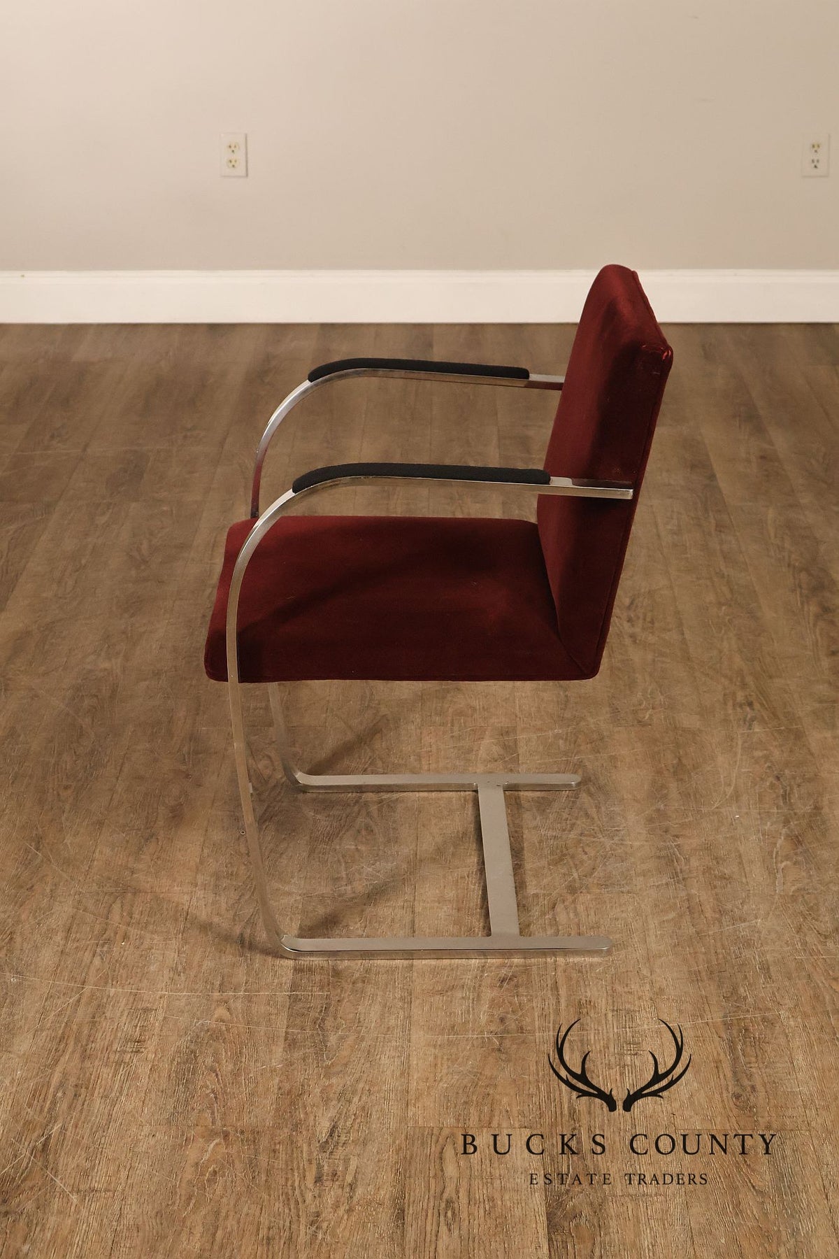 Knoll BRNO By Mies Van Der Rohe Mid Century Modern Set of Six   Flat Bar Chrome Dining Chairs