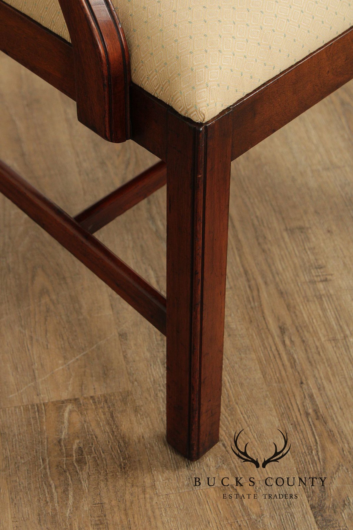 1940's Chippendale Style Pair of Carved Mahogany Armchairs