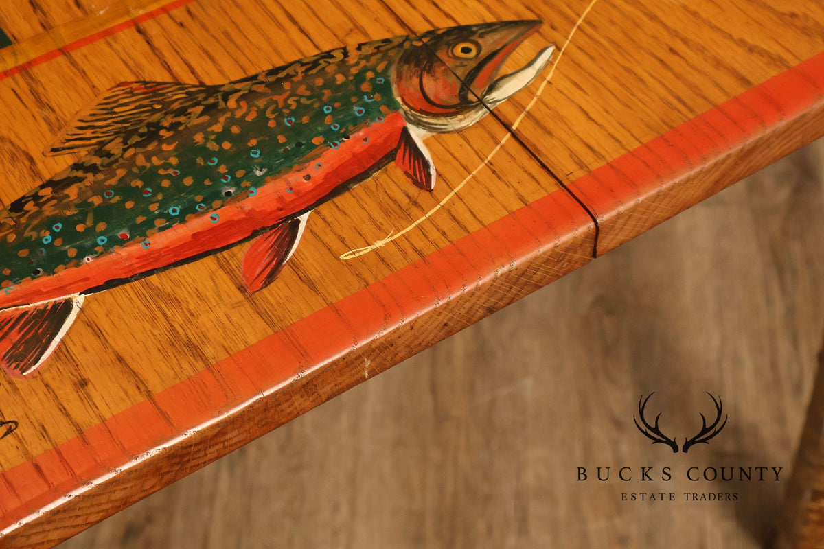 Appalachian Rustic Furnishing Trout and Perch Game Table