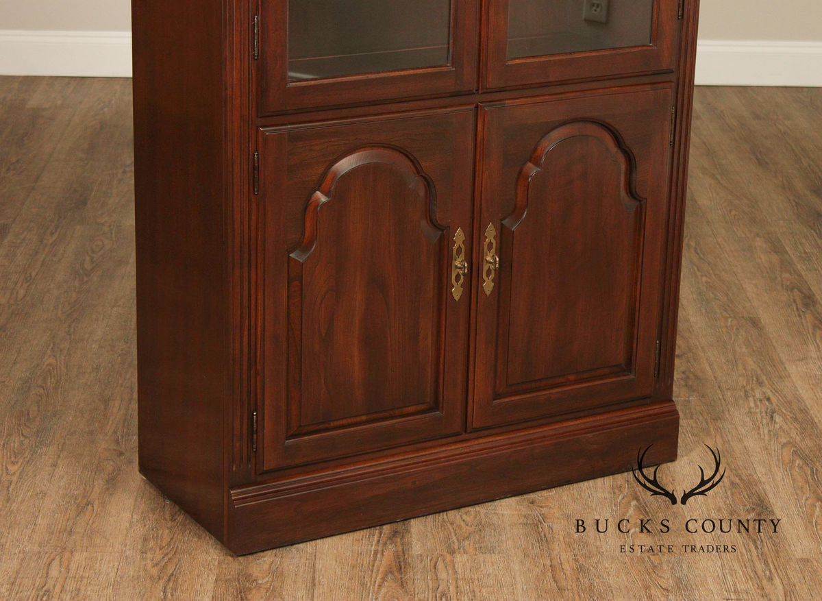 Ethan Allen Georgian Style Cherry Lighted Bookcase
