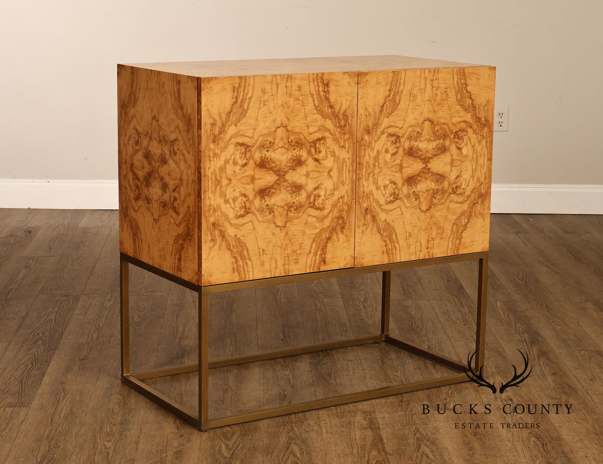 Keno Bros Contemporary Burlwood Two Door Hallway Cabinet