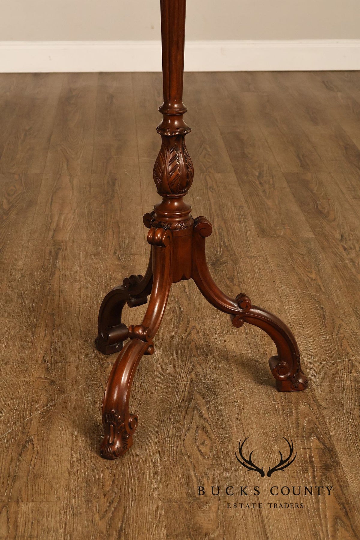 Baker Furniture Carved Mahogany Plant Stand