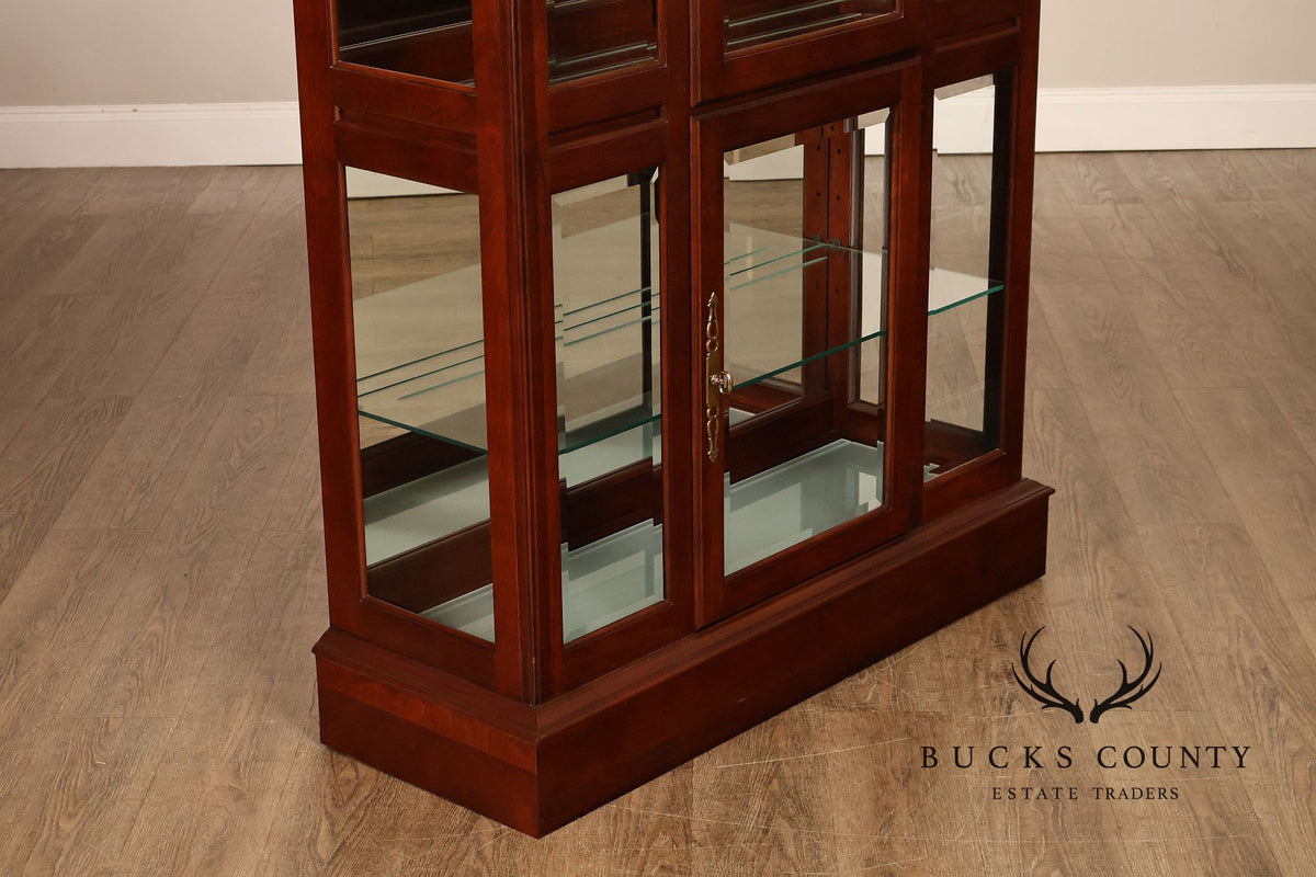 Pennsylvania House Traditional Cherry Lighted Glass Curio Display Cabinet