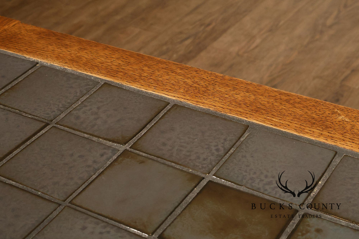 Stickley Mission Collection Oak Tile Top Coffee Table
