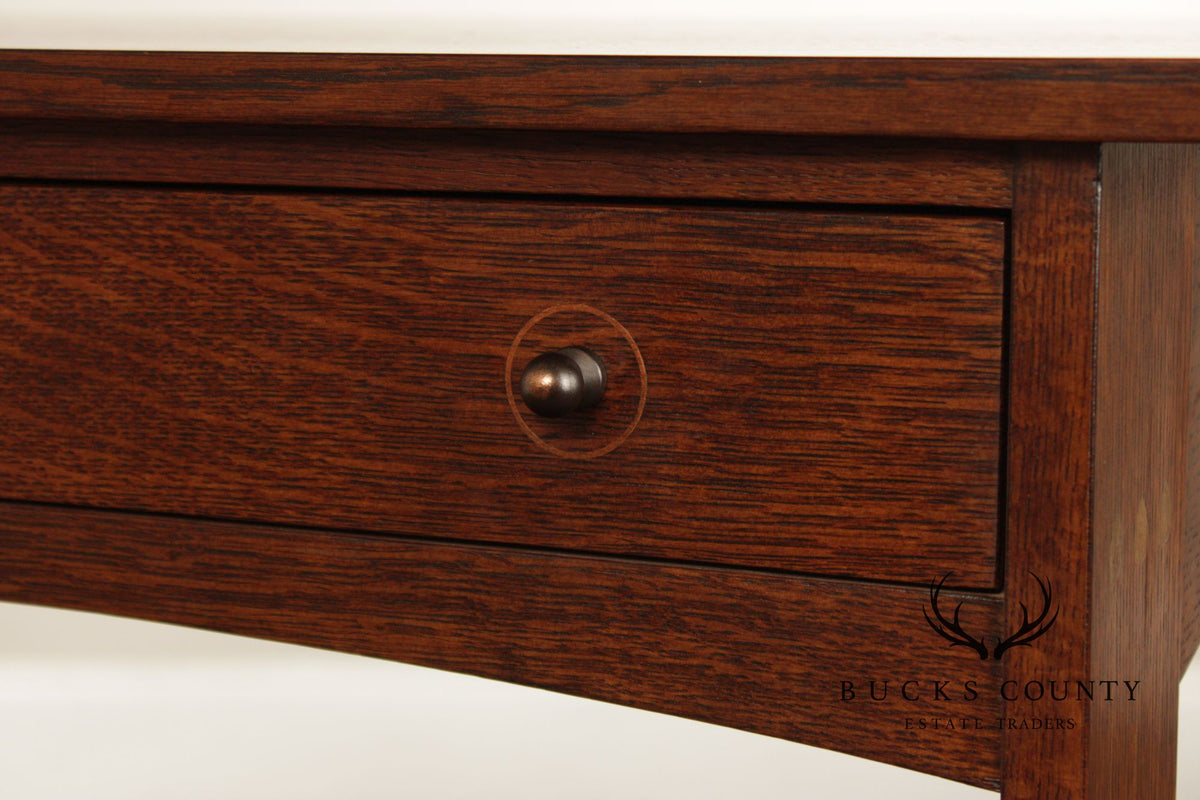 Stickley Mission Collection Harvey Ellis Oak Console Table With Inlay