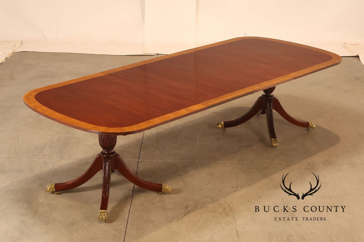 Councill Craftsmen Mahogany Double Pedestal Expandable Dining Table
