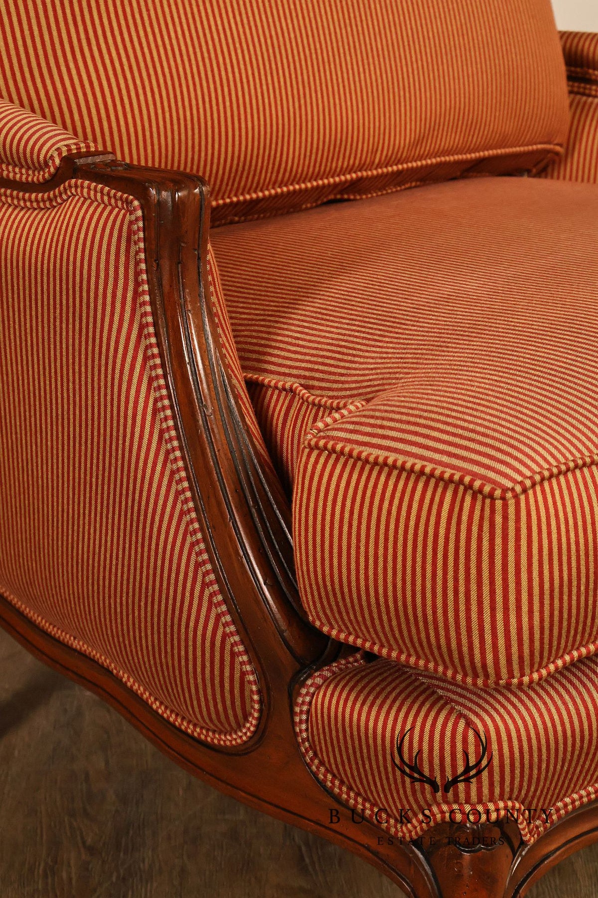 Ethan Allen French Louis XV Style Armchair and Ottoman
