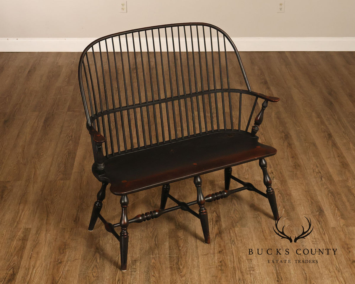 Custom Quality Black Painted Windsor Settee