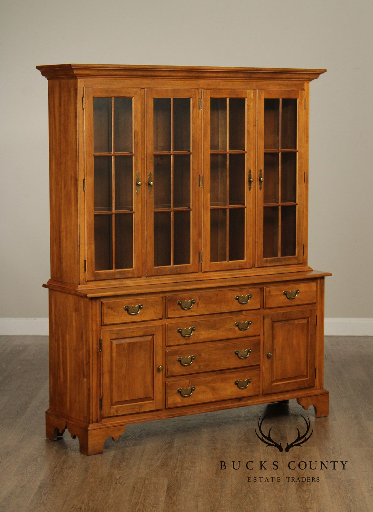 Ethan Allen 1776 Collection Maple Lighted China Cabinet