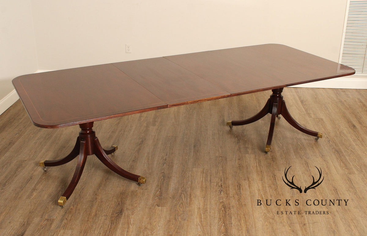 Baker Furniture Historic Charleston Collection Mahogany Pedestal Dining Table With Two Leaves