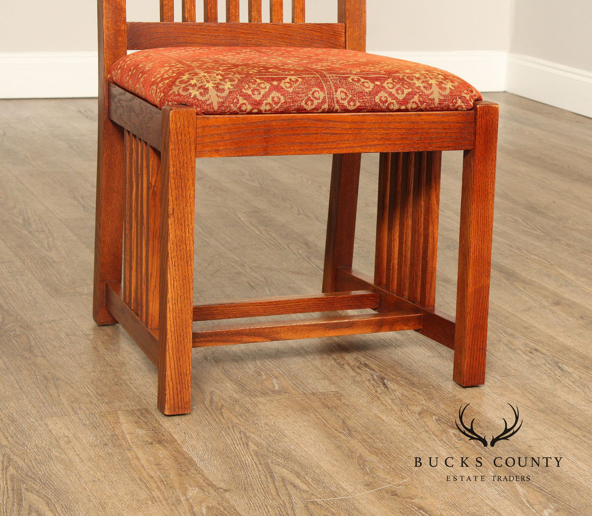 The Michaels Company  Mission Style Set Of Six Oak Spindle Dining Chairs