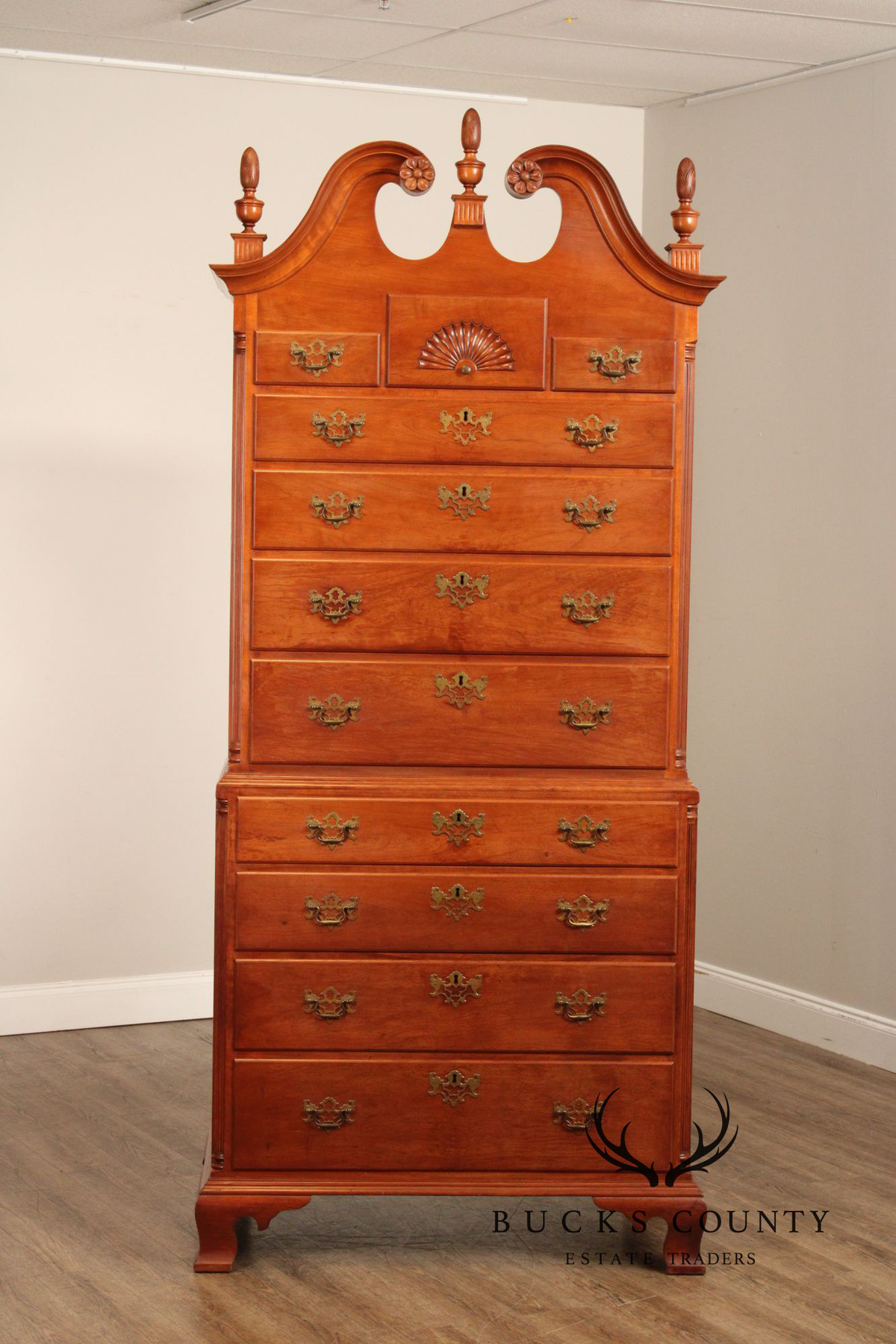 Virginia Craftsmen Reproductions Chippendale Style Cherry Highboy