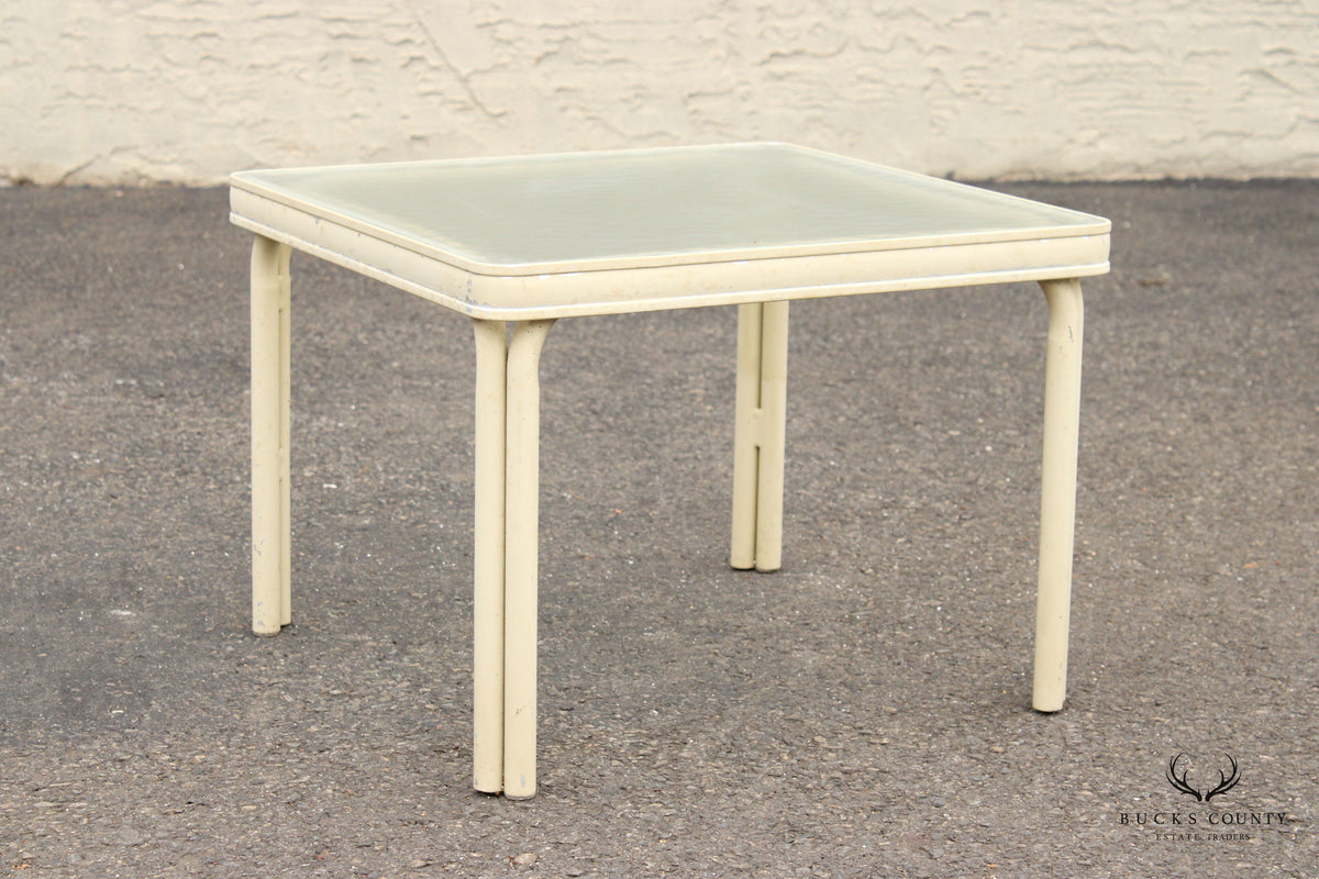 Brown Jordan Vintage Outdoor Patio Glass Square Top Side Table