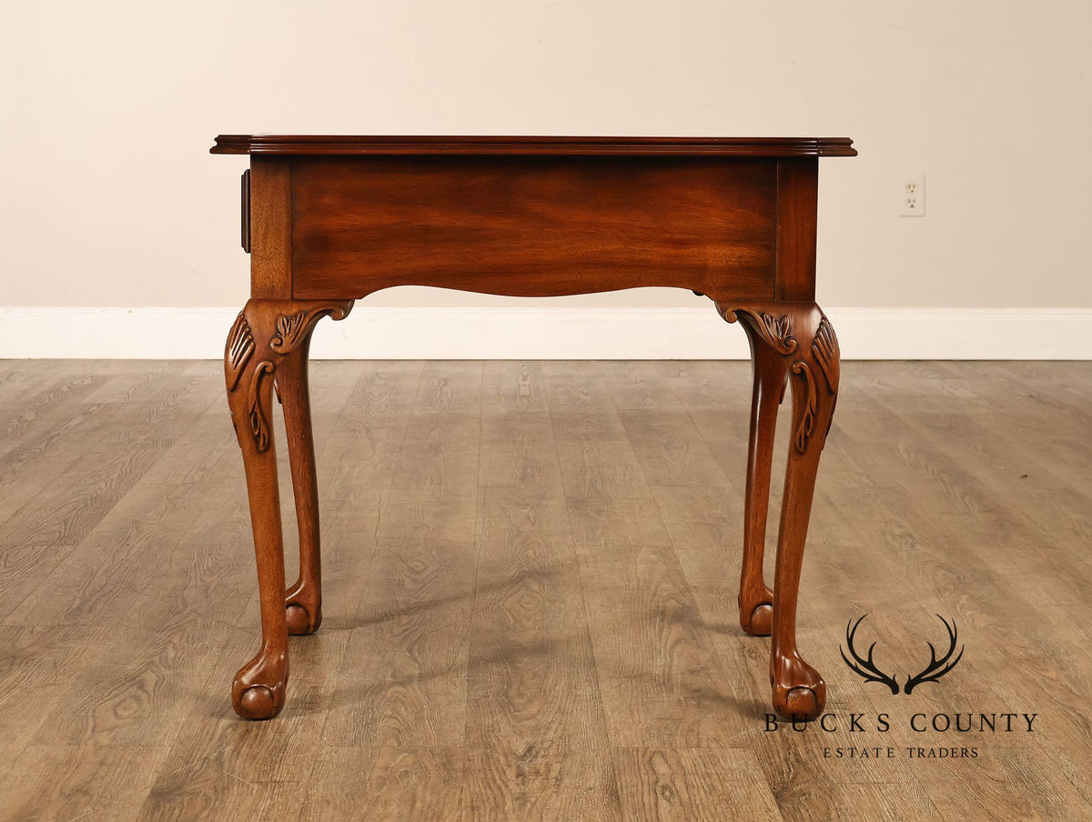 Henkel Harris Chippendale Style Mahogany One Drawer Lamp End Table