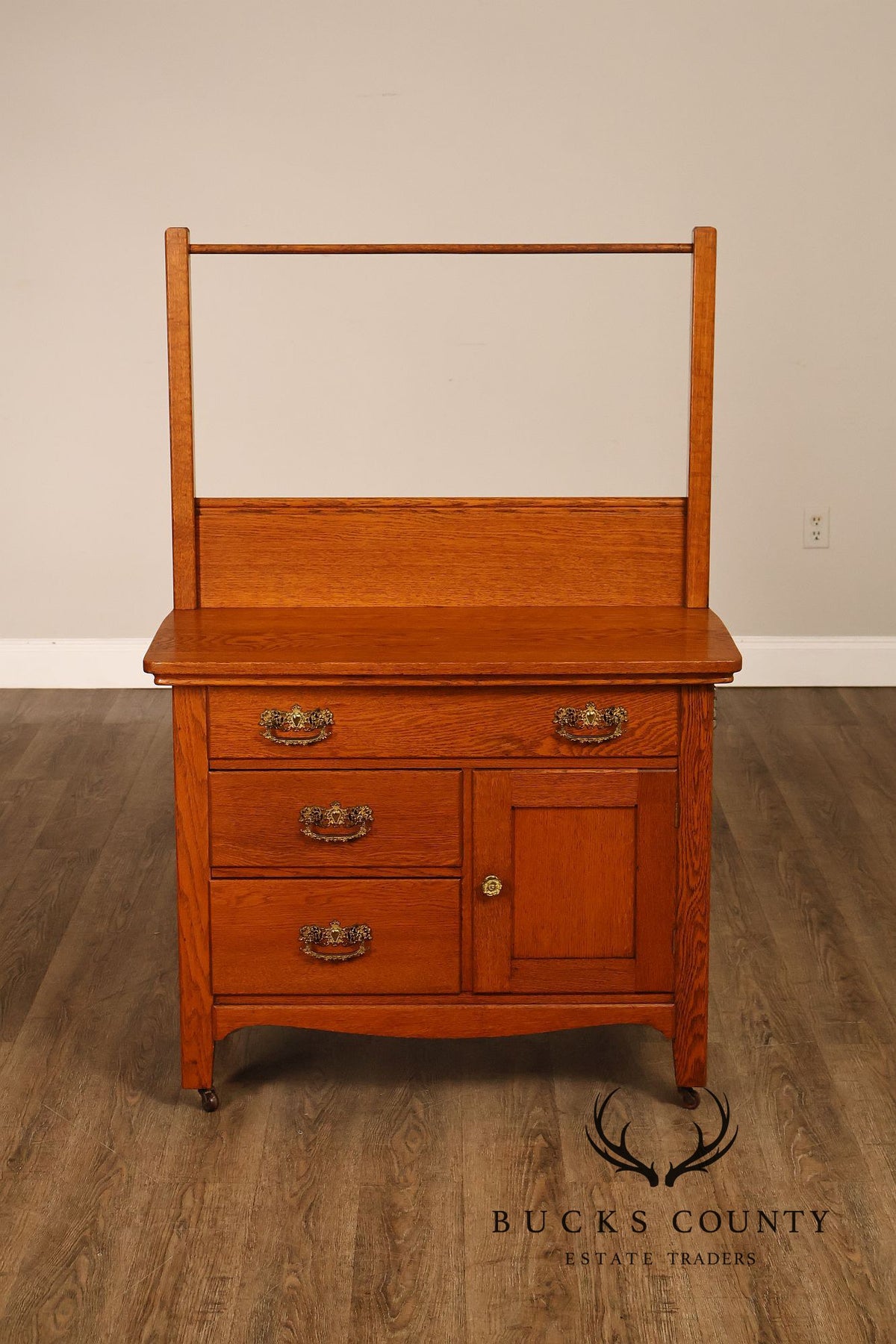 Paine’s Furniture Company Antique Victorian Oak Washstand