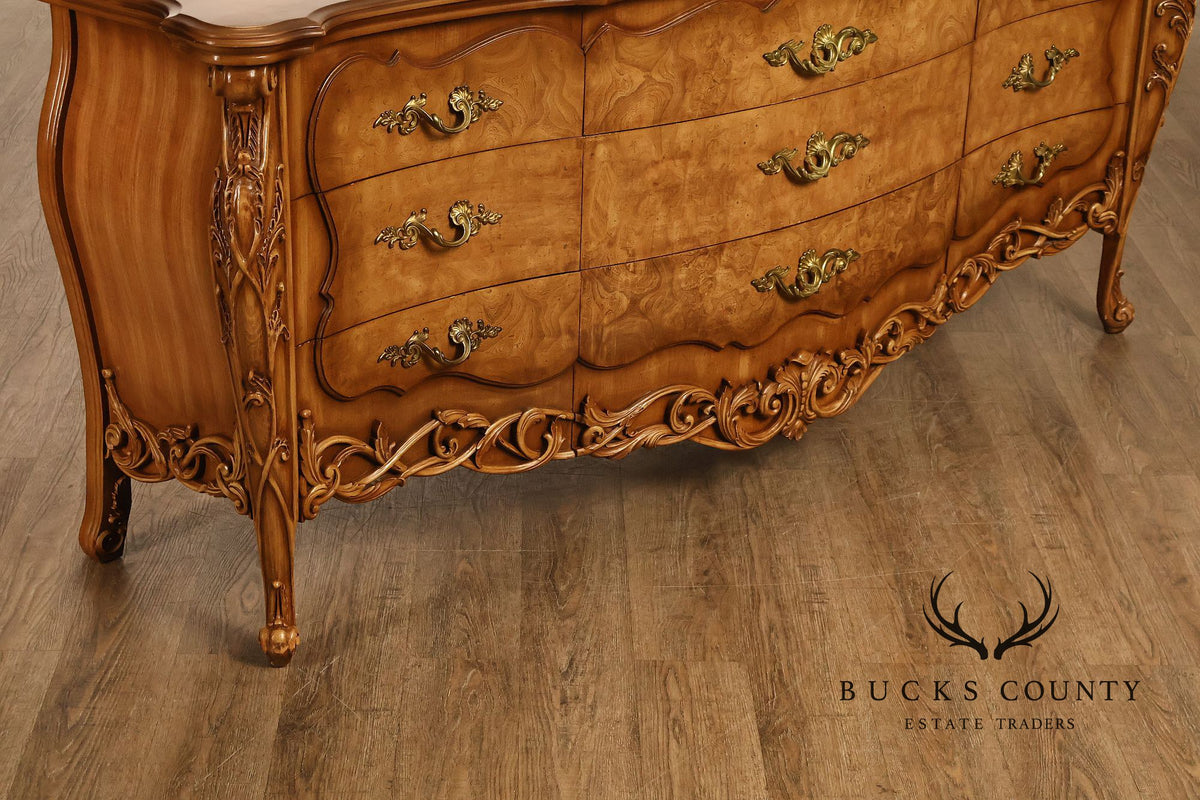Italian Rococo Style Walnut Triple Chest