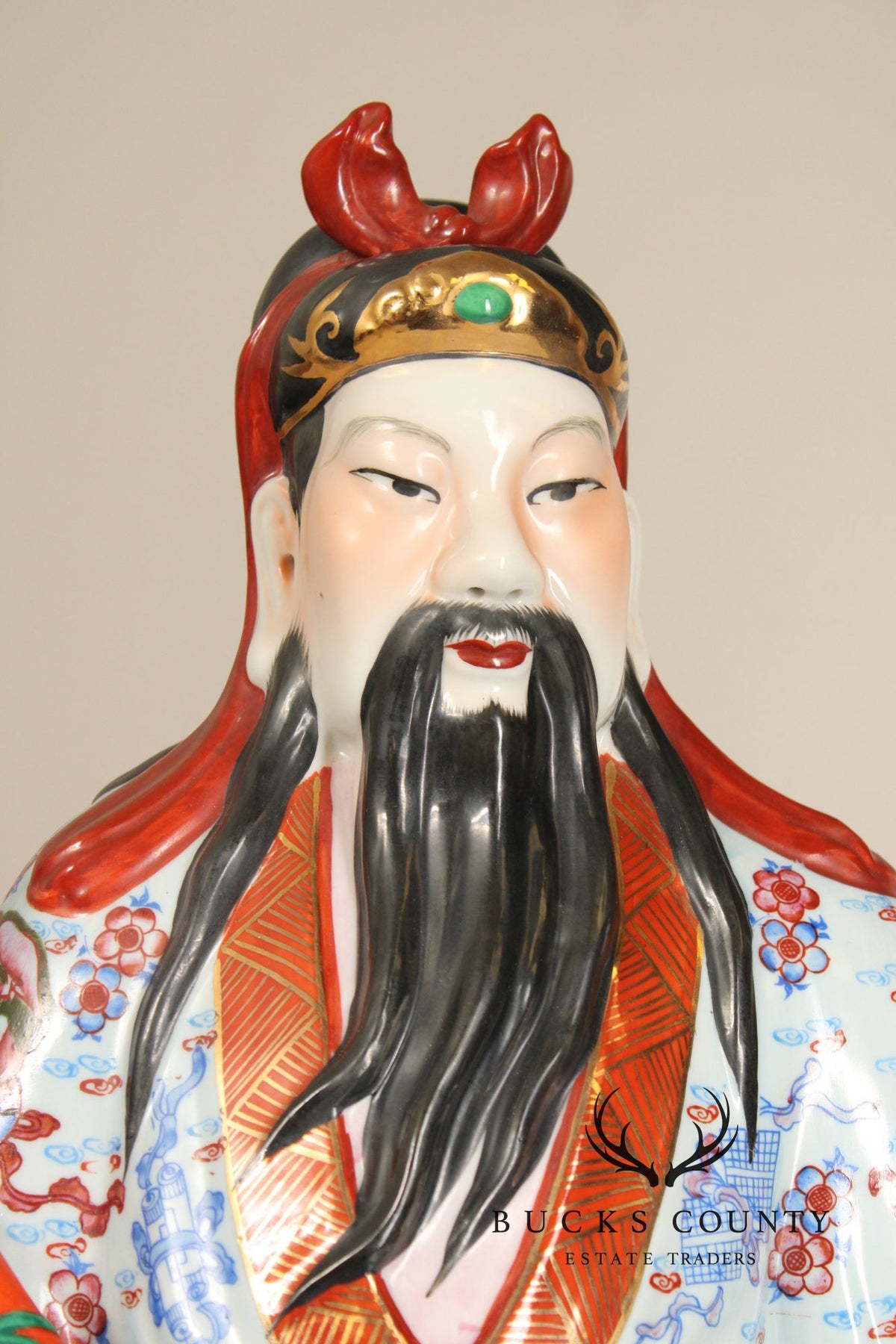 Set Of 3 Chinese Porcelain Fu Lu Shou Immortal Figurines